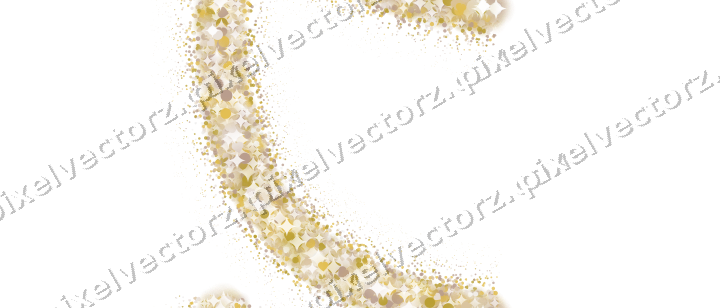Nahtloser Glitzerbogen aus Herzen und Punkten auf transparentem Grund