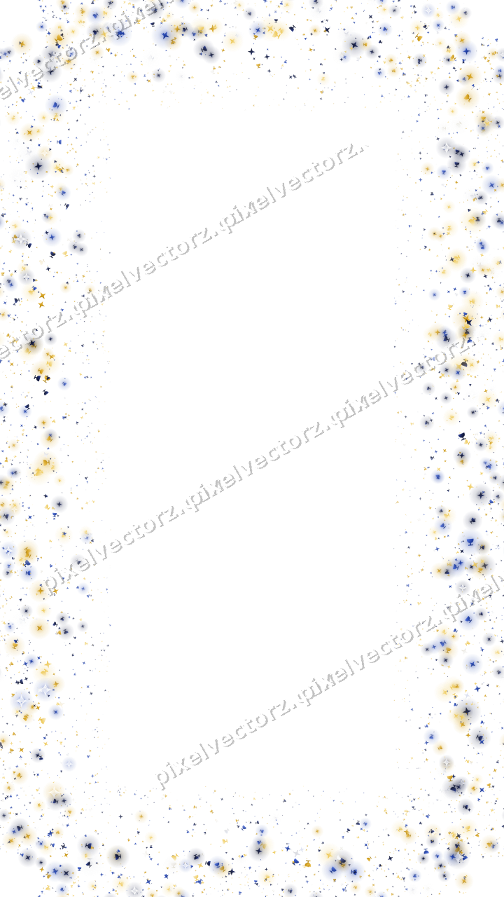 Nahtloser Glitzerrahmen in Bernstein und Blau auf transparentem Grund