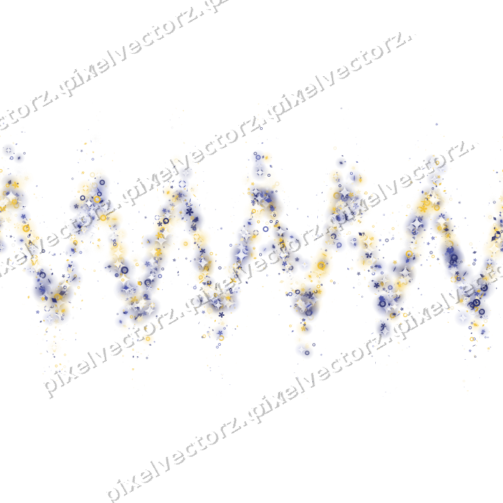 Nahtlose Glitzerwelle aus Blüten und Ringen auf transparentem Grund