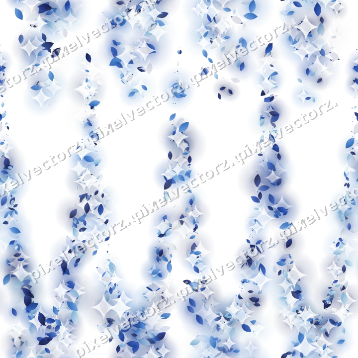 Nahtlose Glitzergirlande aus Tropfen in Blau auf transparentem Grund