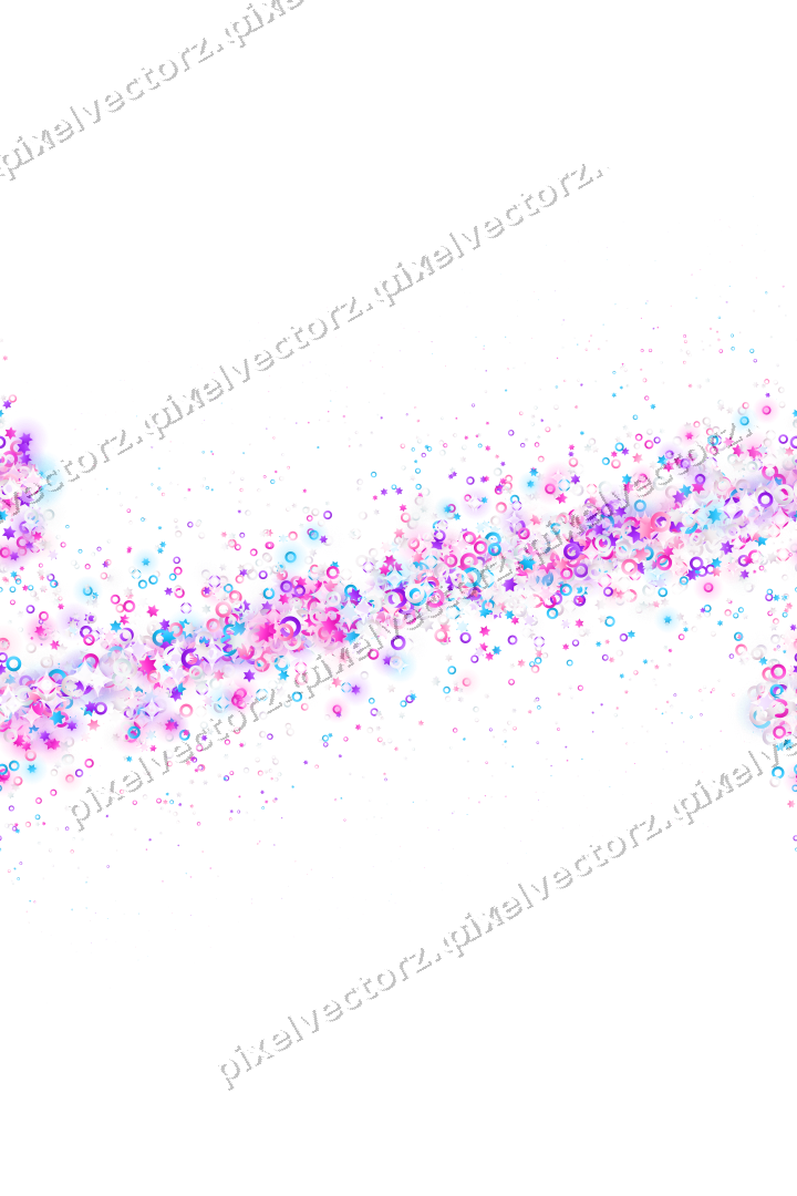 Nahtloses Glitzerband aus Sternen und Ringen auf transparentem Grund