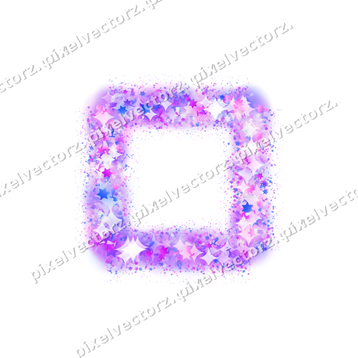 Nahtloser Glitzerrahmen in Violett und Blau auf transparentem Grund