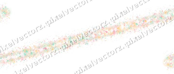 Nahtloses Glitzerband aus Tropfen und Konfetti auf transparentem Grund