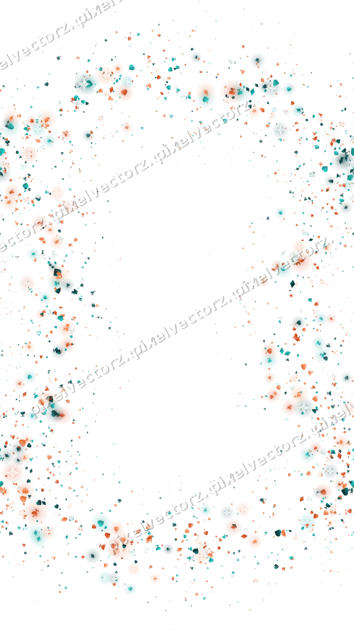 Nahtloser Glitzerkranz in Orange und Petrol auf transparentem Grund