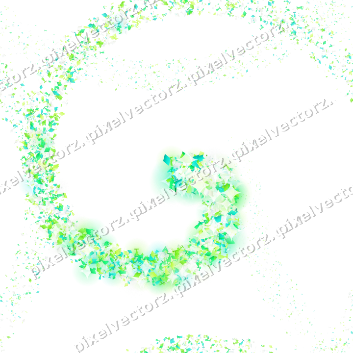 Nahtlose Glitzerspirale in Grün und Limette auf transparentem Grund
