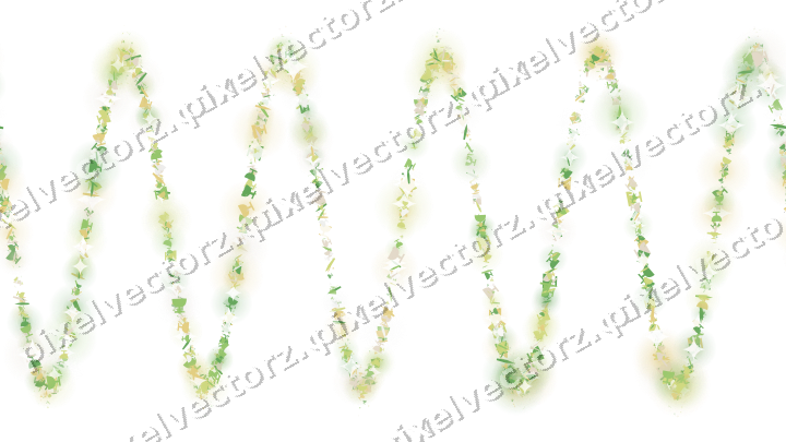 Nahtlose Glitzerwelle in Limette und Gelb auf transparentem Grund