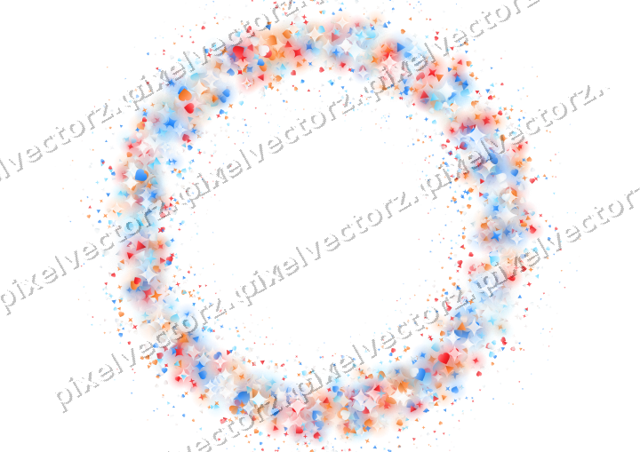 Nahtloser Glitzerkranz aus Sternen und Funken auf transparentem Grund