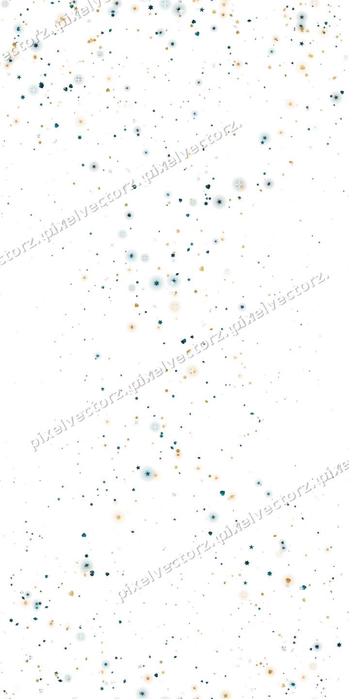 Nahtloser Glitzerkranz aus Sternen und Herzen auf transparentem Grund