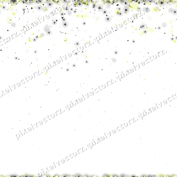 Nahtloser Glitzerregen aus Dreiecken in Gelb auf transparentem Grund