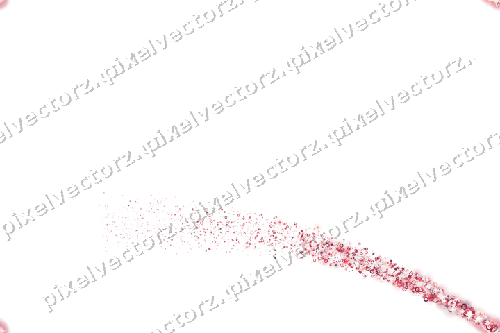 Nahtloser Sternenschweif in Rosa und Rot auf transparentem Grund