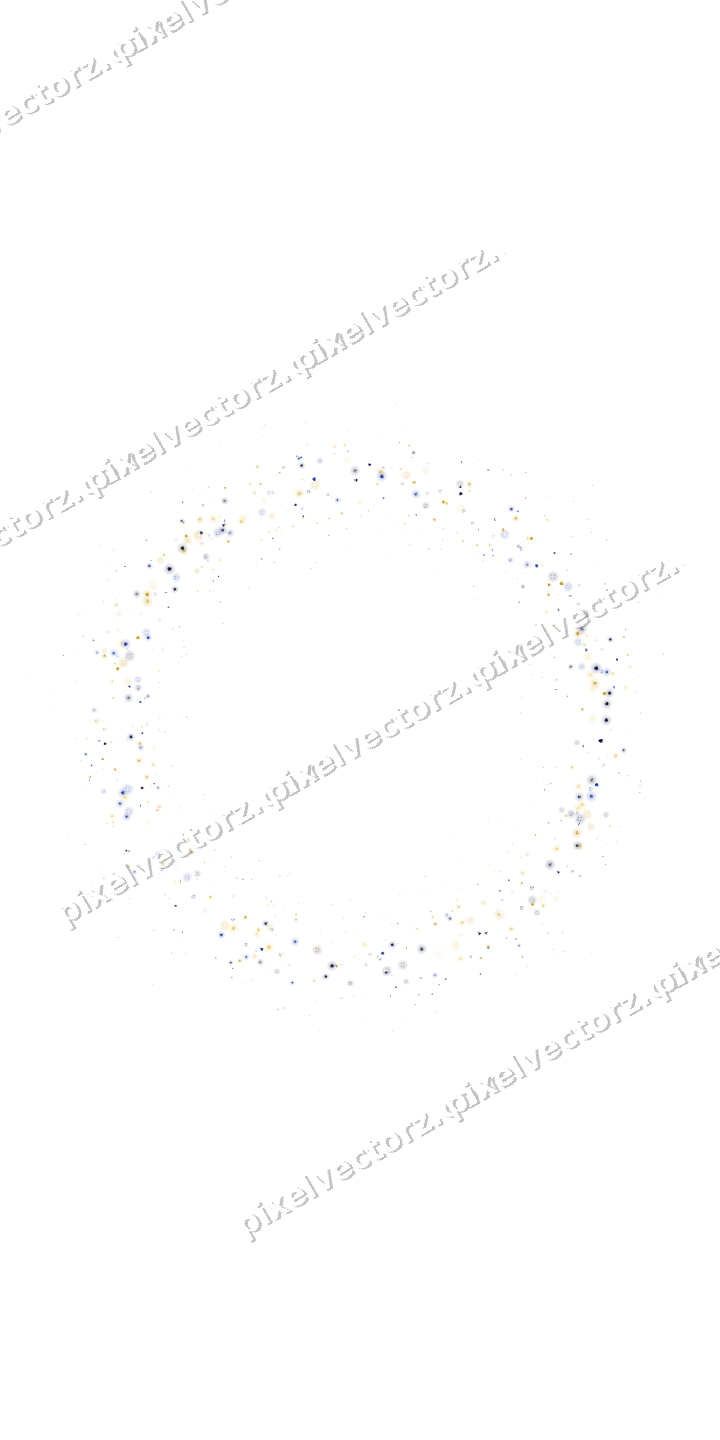 Nahtloser Glitzerkranz in Bernstein und Blau auf transparentem Grund