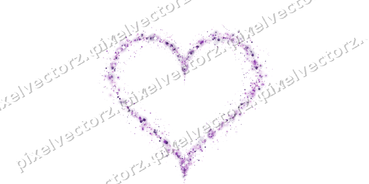 Nahtloses Glitzerherz in Violett auf transparentem Grund