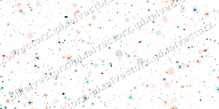 Nahtlose Glitzerstreuung in Orange und Petrol auf transparentem Grund