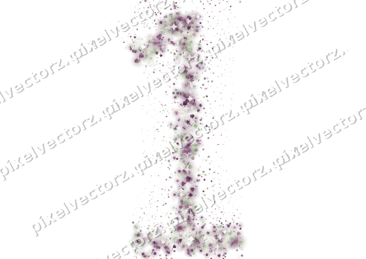 Nahtlose Glitzerzahl 1 aus Herzen und Blüten auf transparentem Grund
