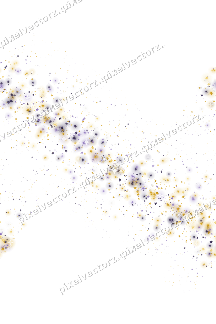 Nahtloses Glitzerband aus Sternen in Bernstein auf transparentem Grund