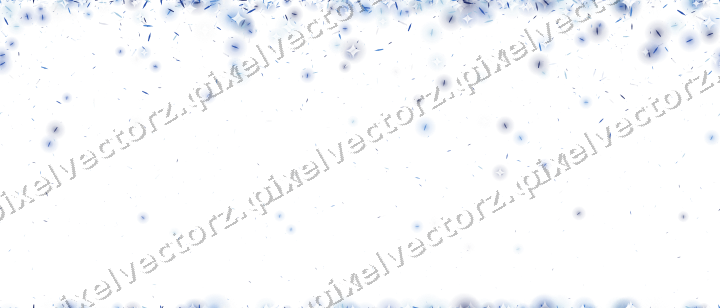 Nahtloser Glitzerregen aus Splittern in Blau auf transparentem Grund