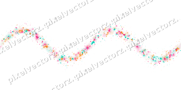 Nahtlose Glitzerwelle aus Funken und Herzen auf transparentem Grund