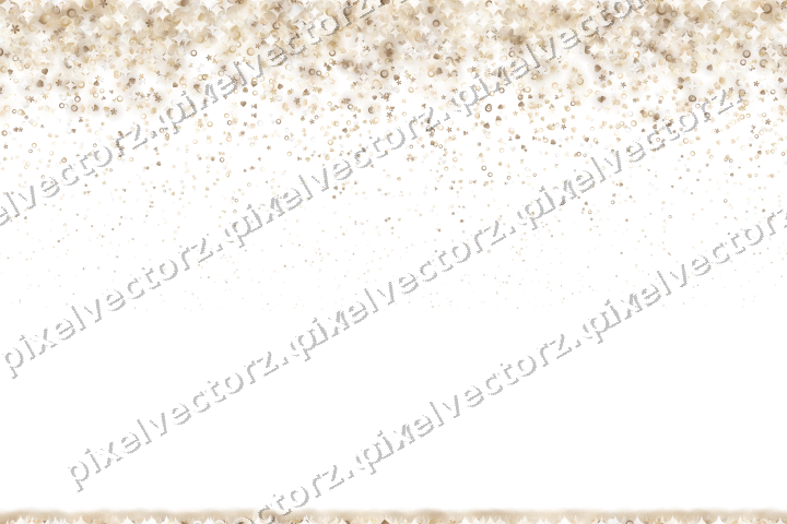 Nahtloser Glitzerregen aus Herzen und Blüten auf transparentem Grund