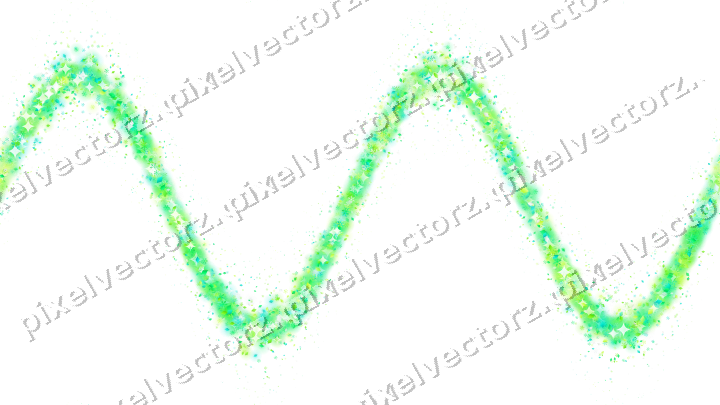 Nahtlose Glitzerwelle in Grün und Limette auf transparentem Grund