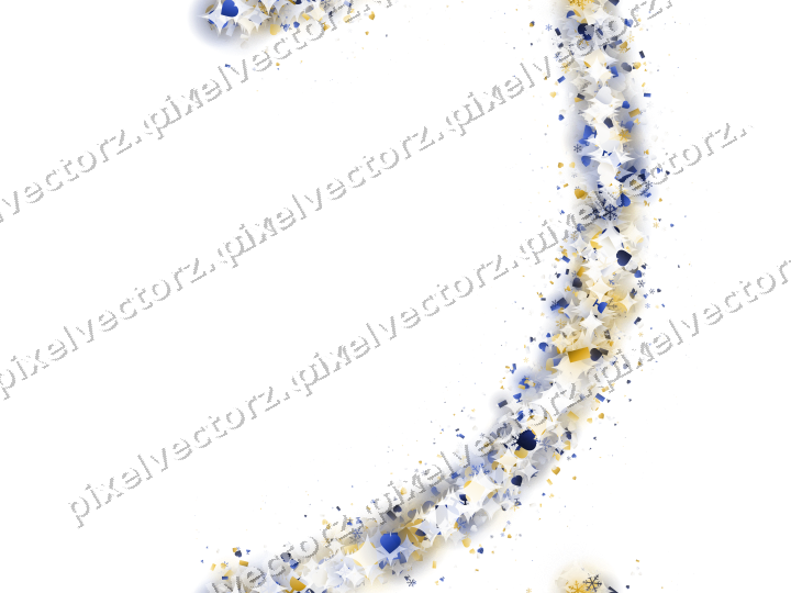 Nahtloser Glitzerbogen in Bernstein und Blau auf transparentem Grund