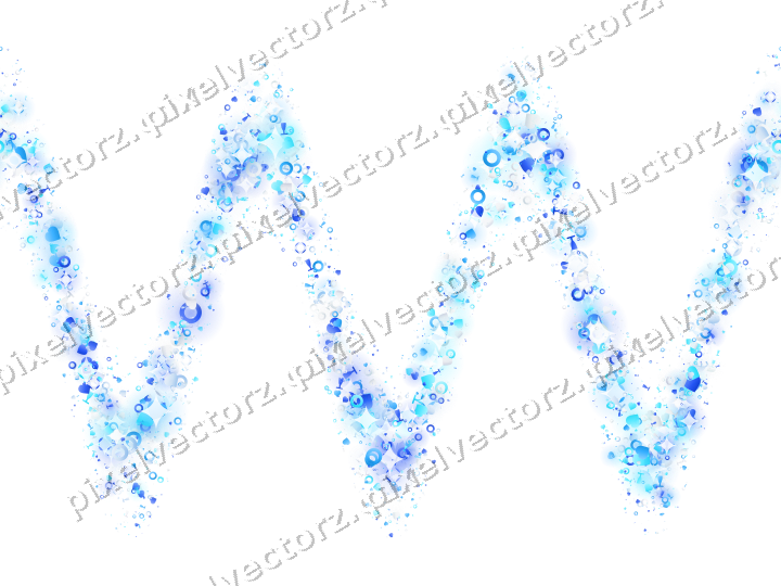 Nahtlose Glitzerwelle in Türkis und Blau auf transparentem Grund