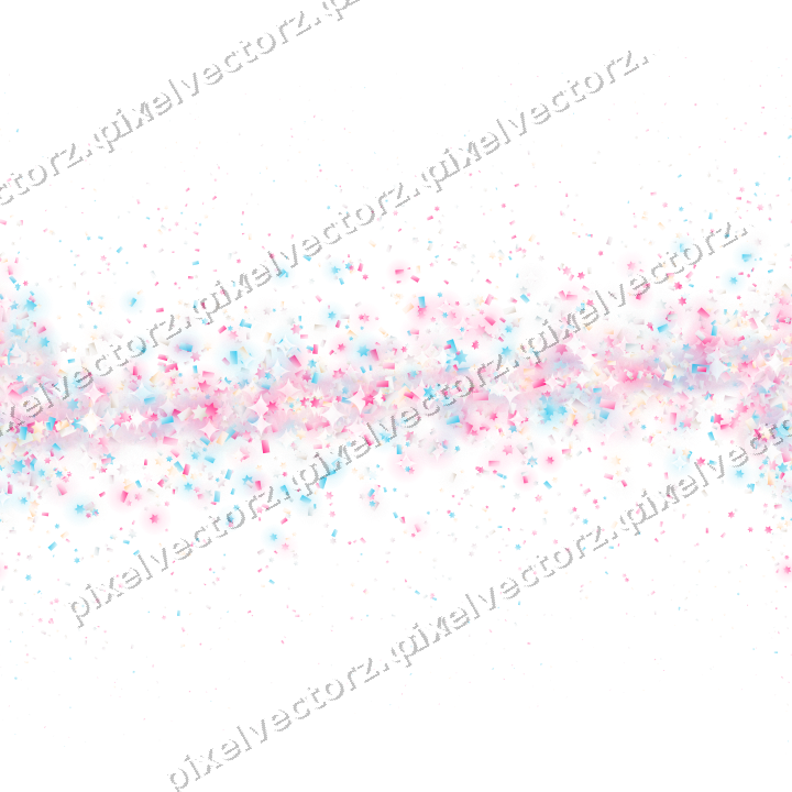 Nahtloses Glitzerband aus Sternen und Konfetti auf transparentem Grund