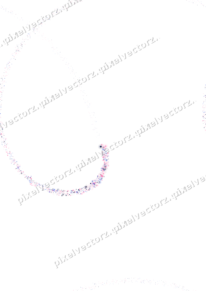 Nahtlose Glitzerspirale aus Funken und Herzen auf transparentem Grund