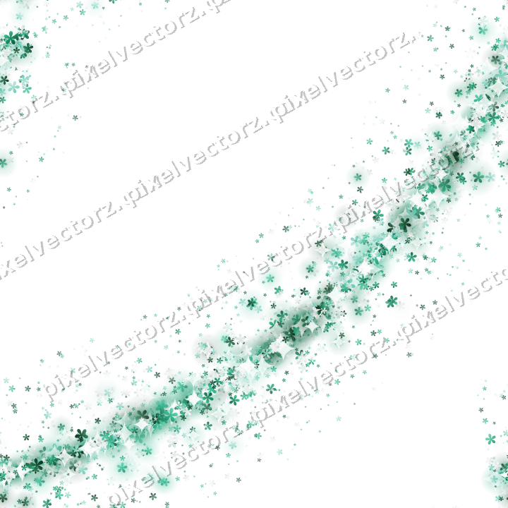 Nahtloser Glitzerbogen aus Blüten auf transparentem Grund