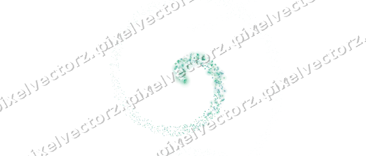 Nahtlose Glitzerspirale aus Sternen in Grün auf transparentem Grund