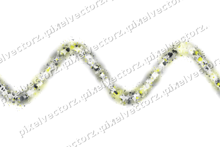 Nahtlose Glitzerwelle aus Herzen in Gelb auf transparentem Grund