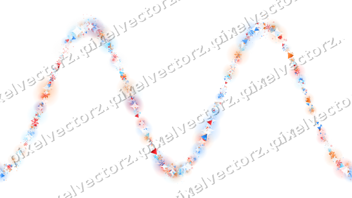 Nahtlose Glitzerwelle in Blau und Rot auf transparentem Grund