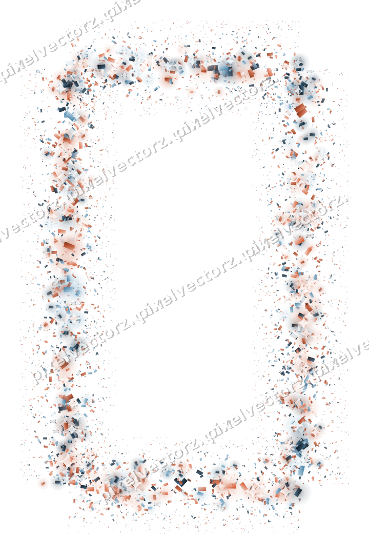 Nahtloser Glitzerrahmen aus Konfetti in Orange auf transparentem Grund