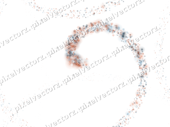 Nahtlose Glitzerspirale aus Schneeflocken auf transparentem Grund