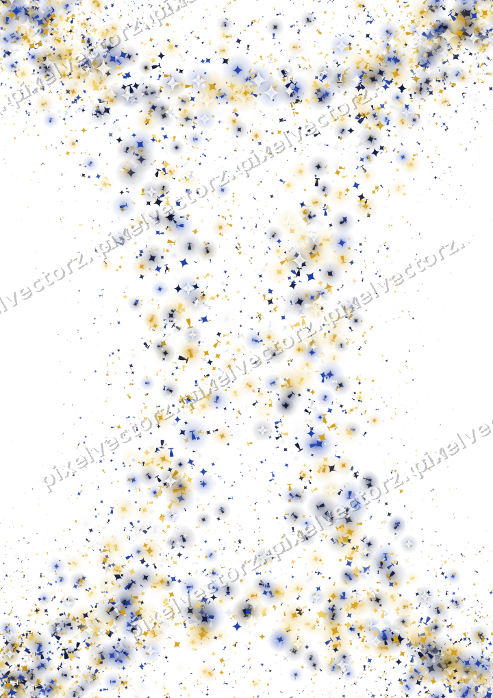Nahtloser Glitzerkranz in Bernstein und Blau auf transparentem Grund