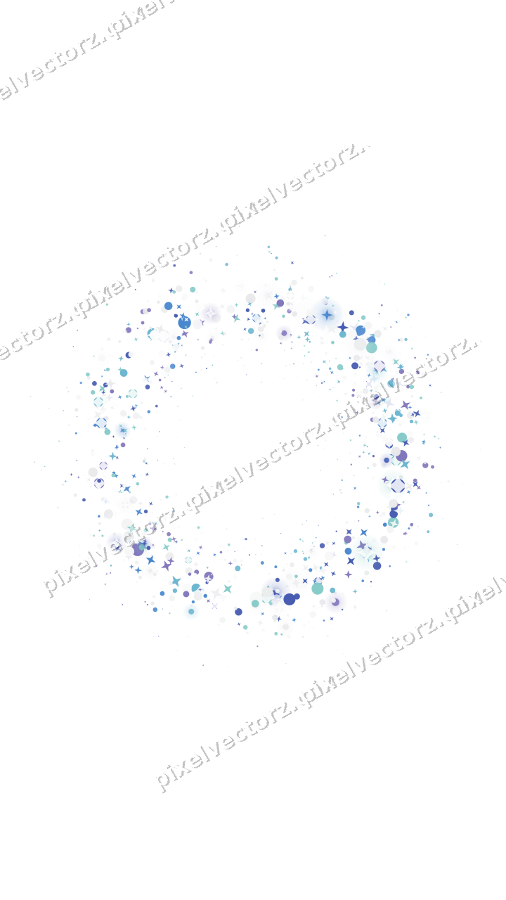 Nahtloser Glitzerkranz aus Sternen und Punkten auf transparentem Grund
