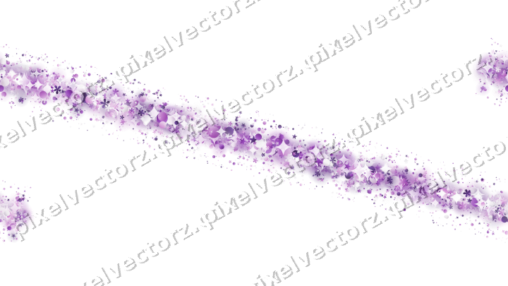 Nahtloses Glitzerband aus Sternen und Blüten auf transparentem Grund