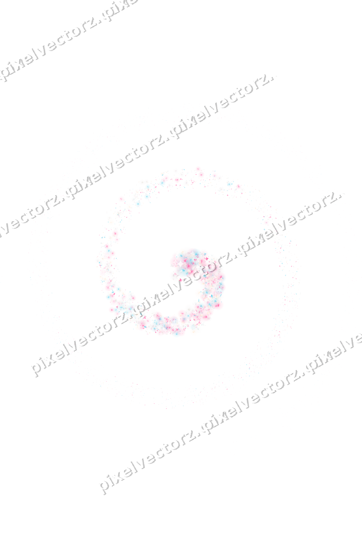 Nahtlose Glitzerspirale aus Funken und Tropfen auf transparentem Grund