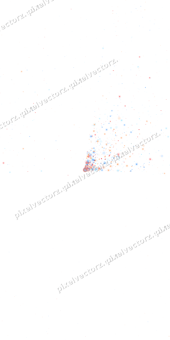 Nahtloser Glitzerfächer aus Funken und Blüten auf transparentem Grund