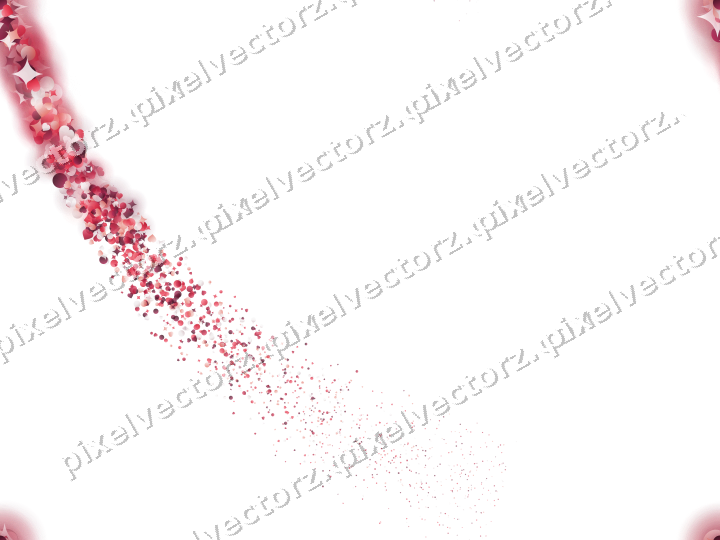 Nahtloser Sternenschweif aus Funken und Herzen auf transparentem Grund
