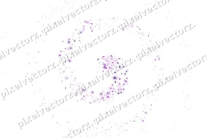 Nahtlose Glitzerspirale aus Sternen und Blüten auf transparentem Grund
