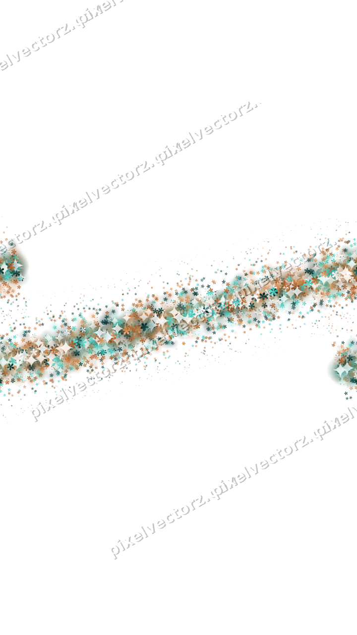 Nahtloses Glitzerband aus Blüten in Orange auf transparentem Grund