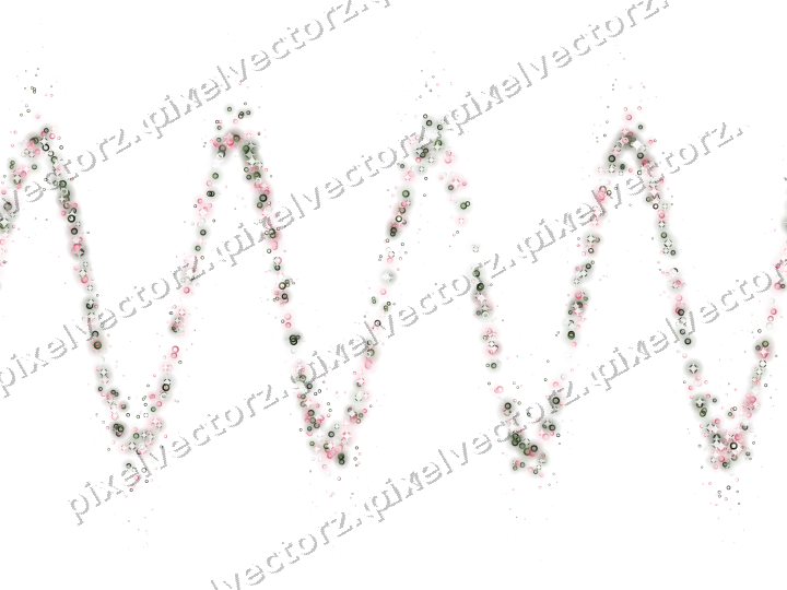 Nahtlose Glitzerwelle aus Ringen in Rosa auf transparentem Grund