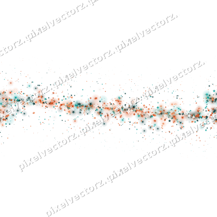 Nahtloses Glitzerband aus Sternen in Orange auf transparentem Grund