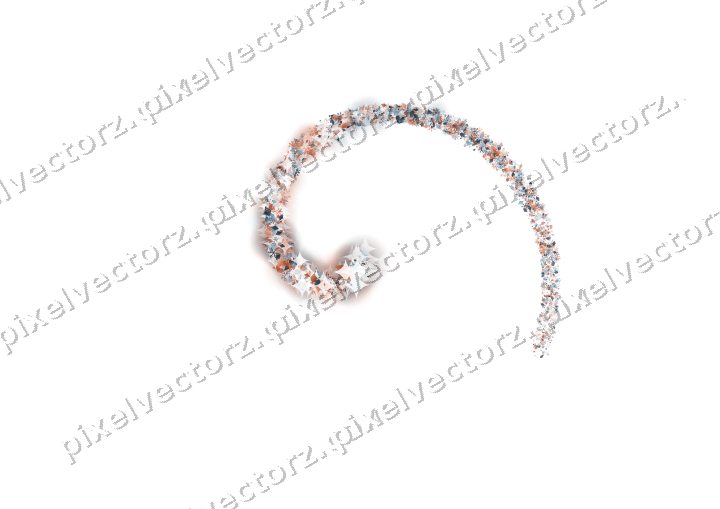 Nahtlose Glitzerspirale in Orange und Türkis auf transparentem Grund