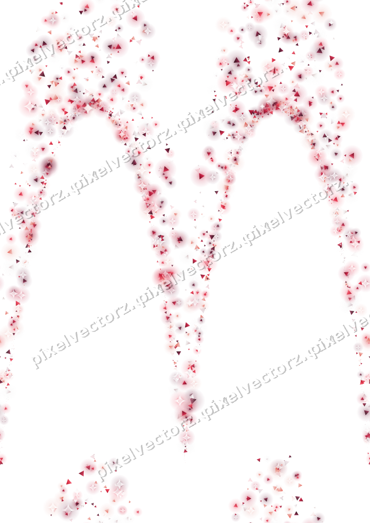 Nahtlose Glitzergirlande aus Dreiecken in Rosa auf transparentem Grund
