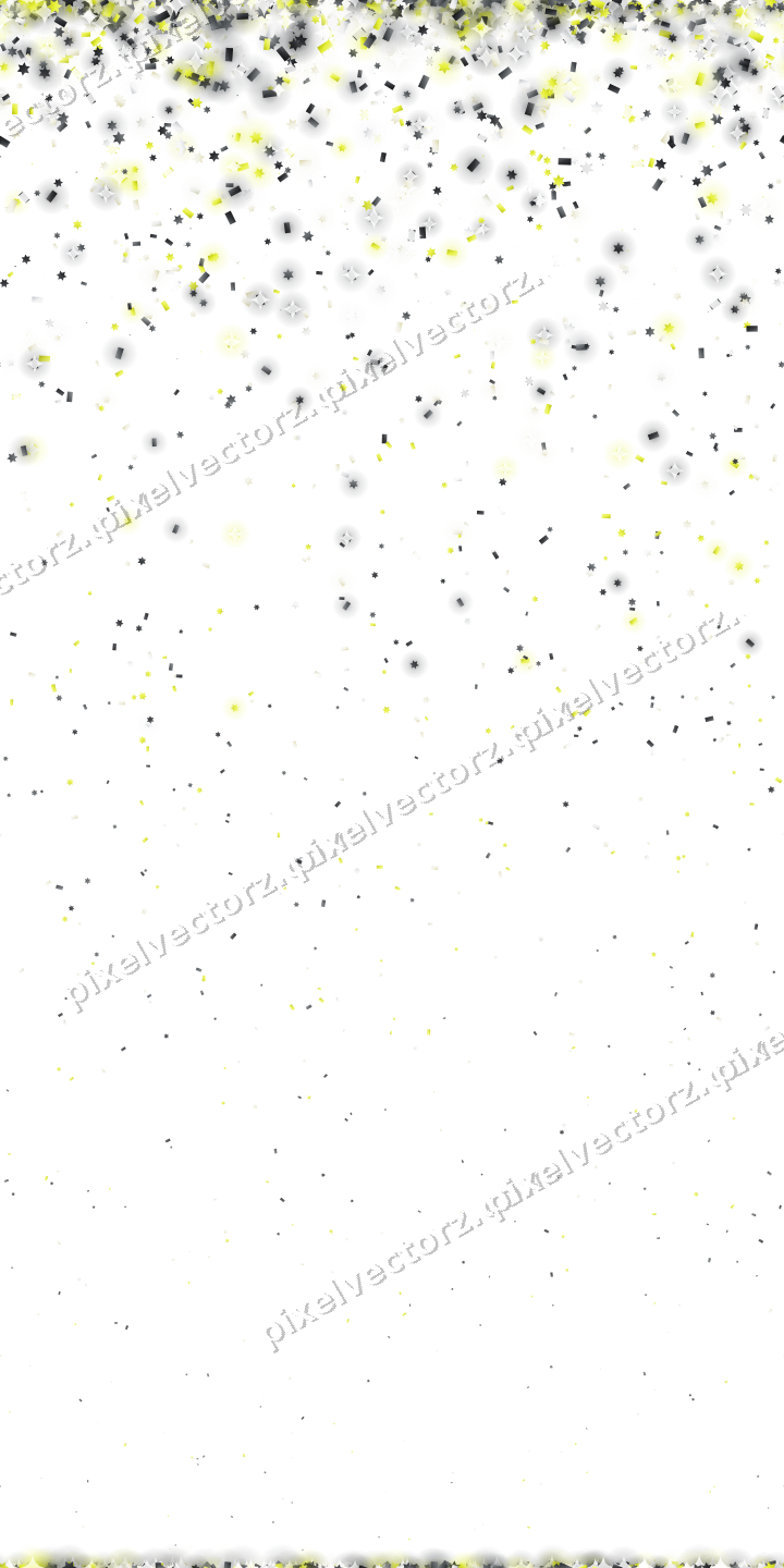 Nahtloser Glitzerregen in Gelb und Grau auf transparentem Grund