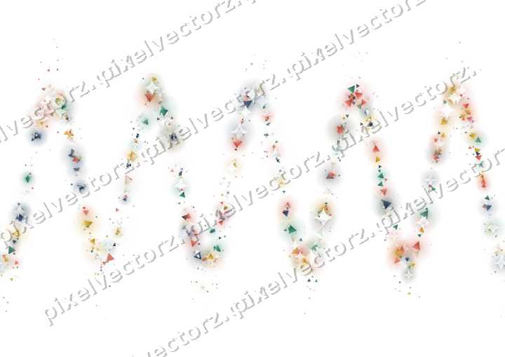 Nahtlose Glitzerwelle aus Dreiecken auf transparentem Grund