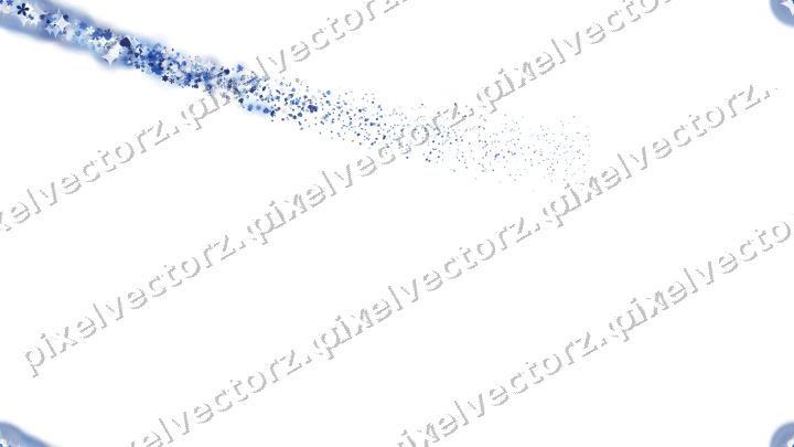 Nahtloser Sternenschweif in Blau und Türkis auf transparentem Grund