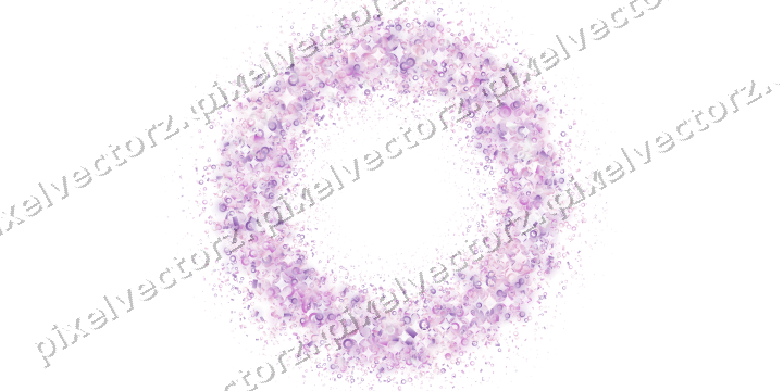 Nahtloser Glitzerkranz aus Ringen und Konfetti auf transparentem Grund