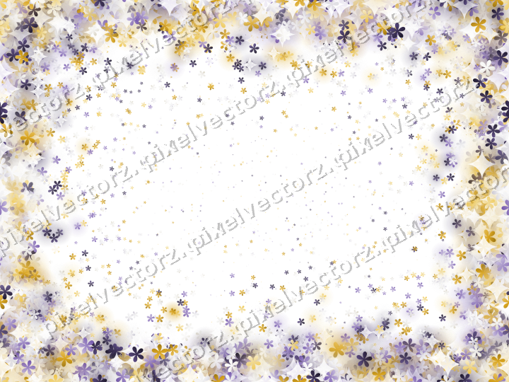 Nahtlose Glitzervignette aus Blüten auf transparentem Grund